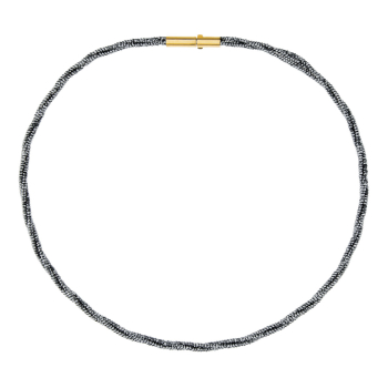 Ernstes Design, Collier, Kette, facettierter schwarzer Hämatit K859